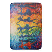 シルエットカラフル踊り バスマット (正面縦)