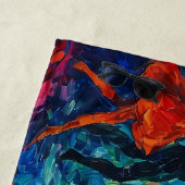 シルエットカラフル踊り ビーチタオル (インサイチュ)