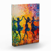 シルエットカラフル踊り フォトブロック (左)