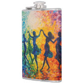 シルエットカラフル踊り フラスク (左)