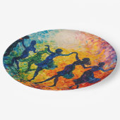 シルエットカラフル踊り ペーパープレート (アングル)