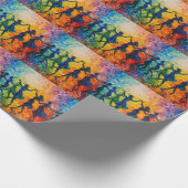 シルエットカラフル踊り ラッピングペーパー (角)