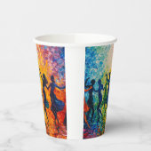 シルエットカラフル踊り 紙コップ (左)