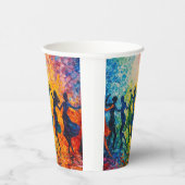 シルエットカラフル踊り 紙コップ (右)