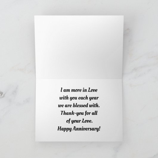 シルエットキスをするカップル記念日カード カード (内部)