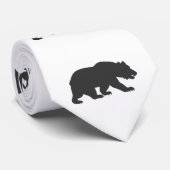 シルエットグリズリーベア – 背景色を選択 ネクタイ (ロール)