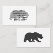 シルエットグリズリーベア-背景色を選択 名刺 (正面/裏面)