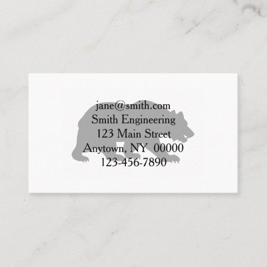 シルエットグリズリーベア-背景色を選択 名刺 (正面)