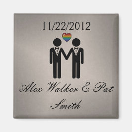 シルエットゲイルームとレインボーハート マグネット