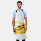 シルエットココナッツパームツリーアウトドア エプロン (着用した状態)