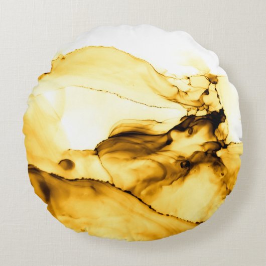 シルエットココナッツパームツリーアウトドア ラウンドクッション (正面)