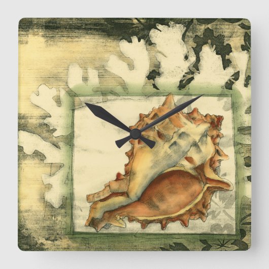 シルエットコンチシェル スクエア壁時計 (正面)