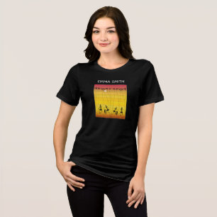 シルエットサンセットお祝いダンサーTシャツ トライブレンドTシャツ