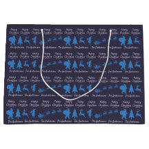 シルエットサンタのクリスマスギフトバッグ(名入れ可能)