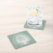 シルエットサンドドル スクエアペーパーコースター (インサイチュ)