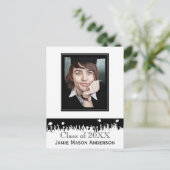 シルエットシニア卒業招待状 インビテーションポストカード (スタンド正面)