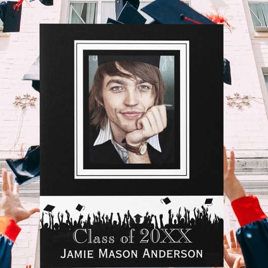 シルエットシニア卒業招待状 インビテーションポストカード