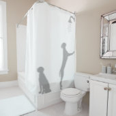 シルエットシャドウおもしろいの後ろにシャワーを浴びた犬おもしろいたち シャワーカーテン (インサイチュ)