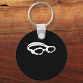 シルエットスイミングラバーゴーグルおもしろいスイム キーホルダー (正面)