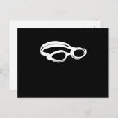 シルエットスイミングラバーゴーグルおもしろいスイム シーズンポストカード (正面/裏面)