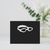 シルエットスイミングラバーゴーグルおもしろいスイム 案内ポストカード (スタンド正面)