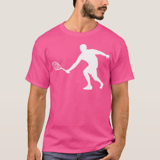 シルエットスカッシュプレーヤーボールラケットラケットテンニ Tシャツ