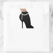 シルエットスタイリッシュの美しい女性シューズ 長方形シール (バッグ)