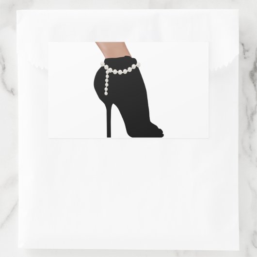 シルエットスタイリッシュの美しい女性シューズ 長方形シール (バッグ)