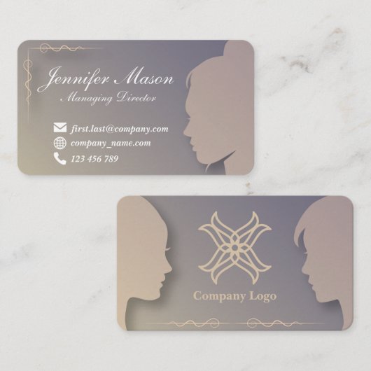 シルエットスタイルの名刺1 名刺 (正面/裏面)