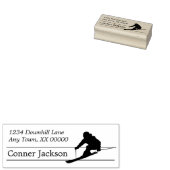 シルエットスノースキーヤー差出人住所 ラバースタンプ (押印)