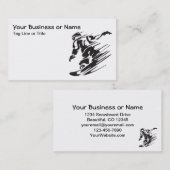 シルエットスノーボーディングマウンテンビジネスカード 名刺 (正面/裏面)