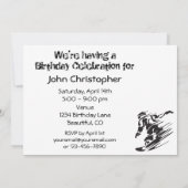 シルエットスノーボーディングマウンテン誕生日招待状 招待状 (裏面)