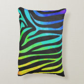シルエットゼブラブラックとレインボー アクセントクッション (裏面(縦))