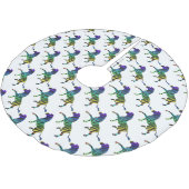 シルエットゼブラブラックとレインボー ブラッシュドポリエステルツリースカート (アングル)