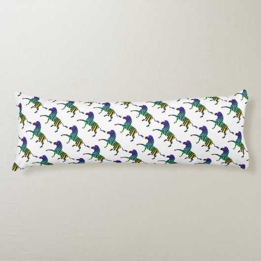 シルエットゼブラブラックとレインボー ボディピロー (正面)