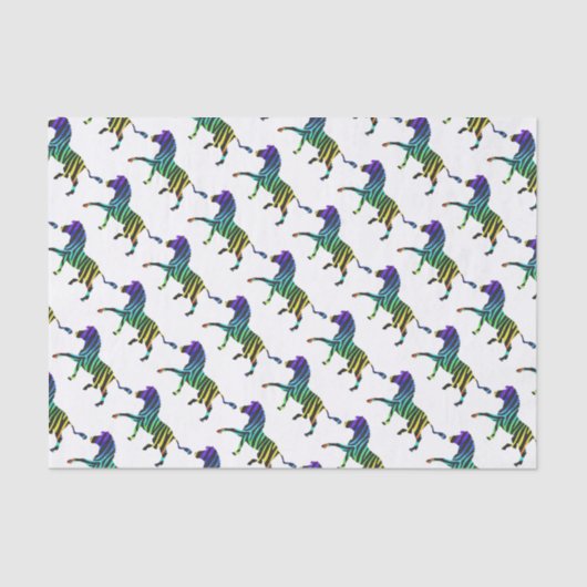 シルエットゼブラブラックとレインボー 薄葉紙 (正面)