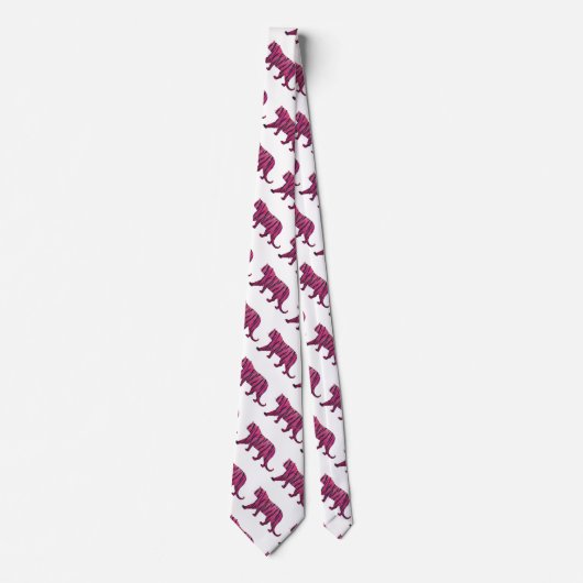 シルエットタイガーピンクとブラック ネクタイ (正面)