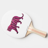 シルエットタイガーピンクとブラック 卓球ラケット (横)
