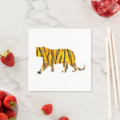 シルエットタイガーブラックとオレンジ スタンダードカクテルナプキン (インサイチュ)