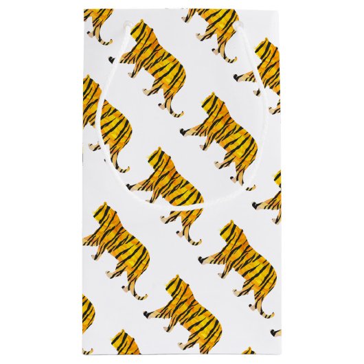 シルエットタイガーブラックとオレンジ スモールペーパーバッグ (裏面)