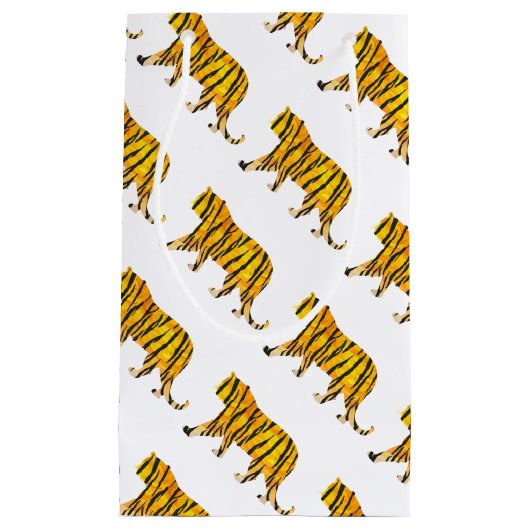 シルエットタイガーブラックとオレンジ スモールペーパーバッグ (正面)