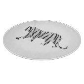 シルエットタイガーブラックとホワイト カッティングボード (角)