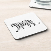 シルエットタイガーブラックとホワイト コースター (左側)