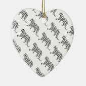 シルエットタイガーブラックとホワイト セラミックオーナメント (右)