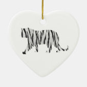 シルエットタイガーブラックとホワイト セラミックオーナメント (裏面)