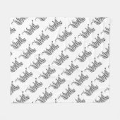 シルエットタイガーブラックとホワイト フリースブランケット (正面(横))