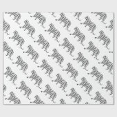 シルエットタイガーブラックとホワイト ラッピングペーパー (フラット)