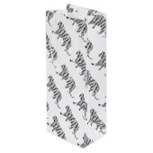 シルエットタイガーブラックとホワイト ワインギフトバッグ (裏面アングル)