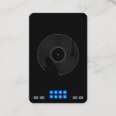 シルエットターンテーブルディスクジョッキー名刺 名刺 (正面)