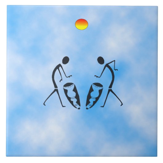 シルエットダンサーお祝い タイル (正面)